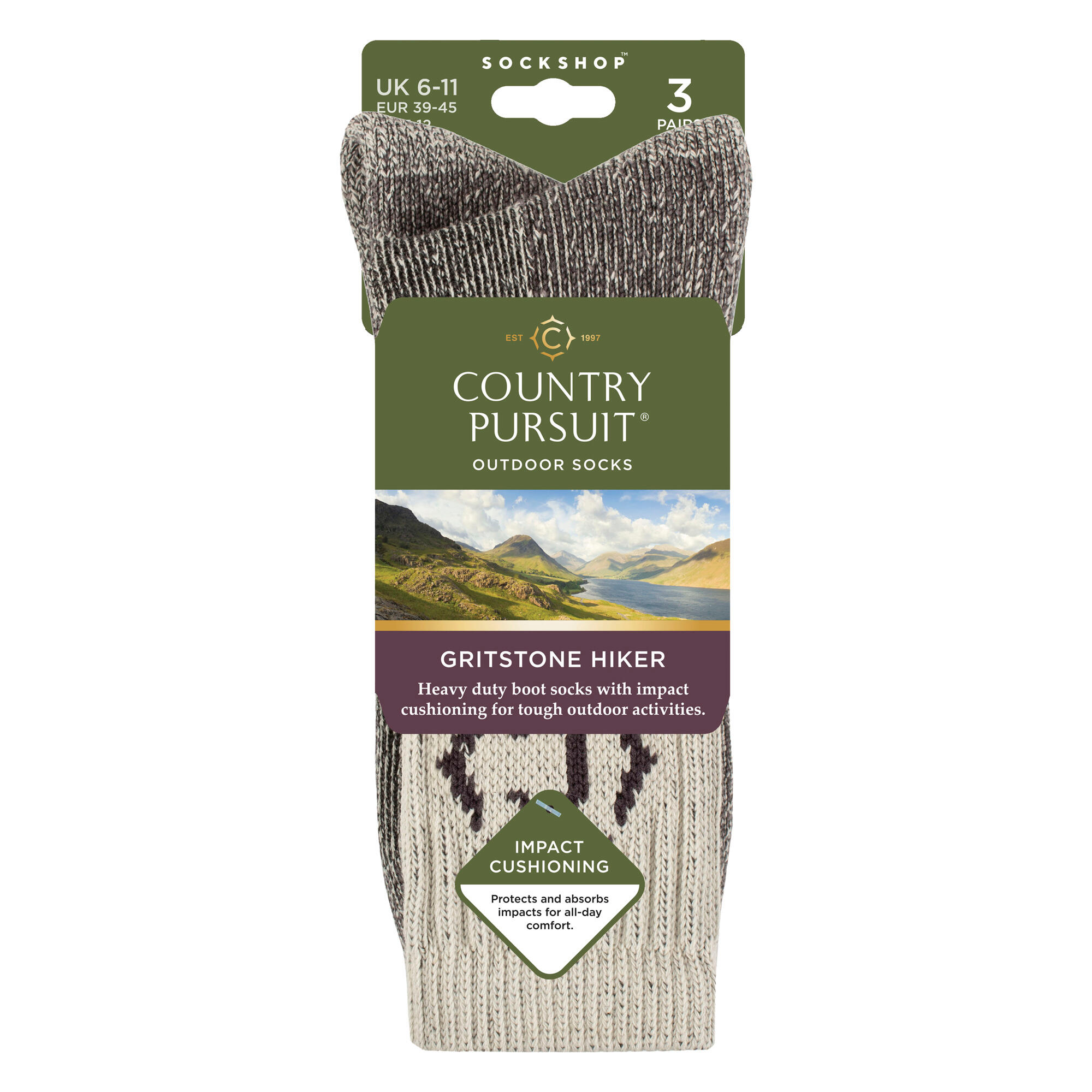 Country Pursuit - 3 Paires de Chaussettes Homme Randonnée Douces et Durables 2/4