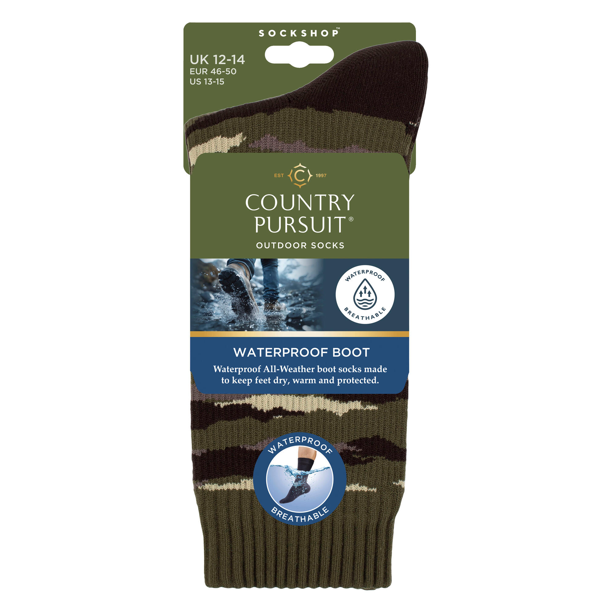 Country Pursuit - Chaussettes Imperméables Homme Femme Respirantes Randonnée 2/4