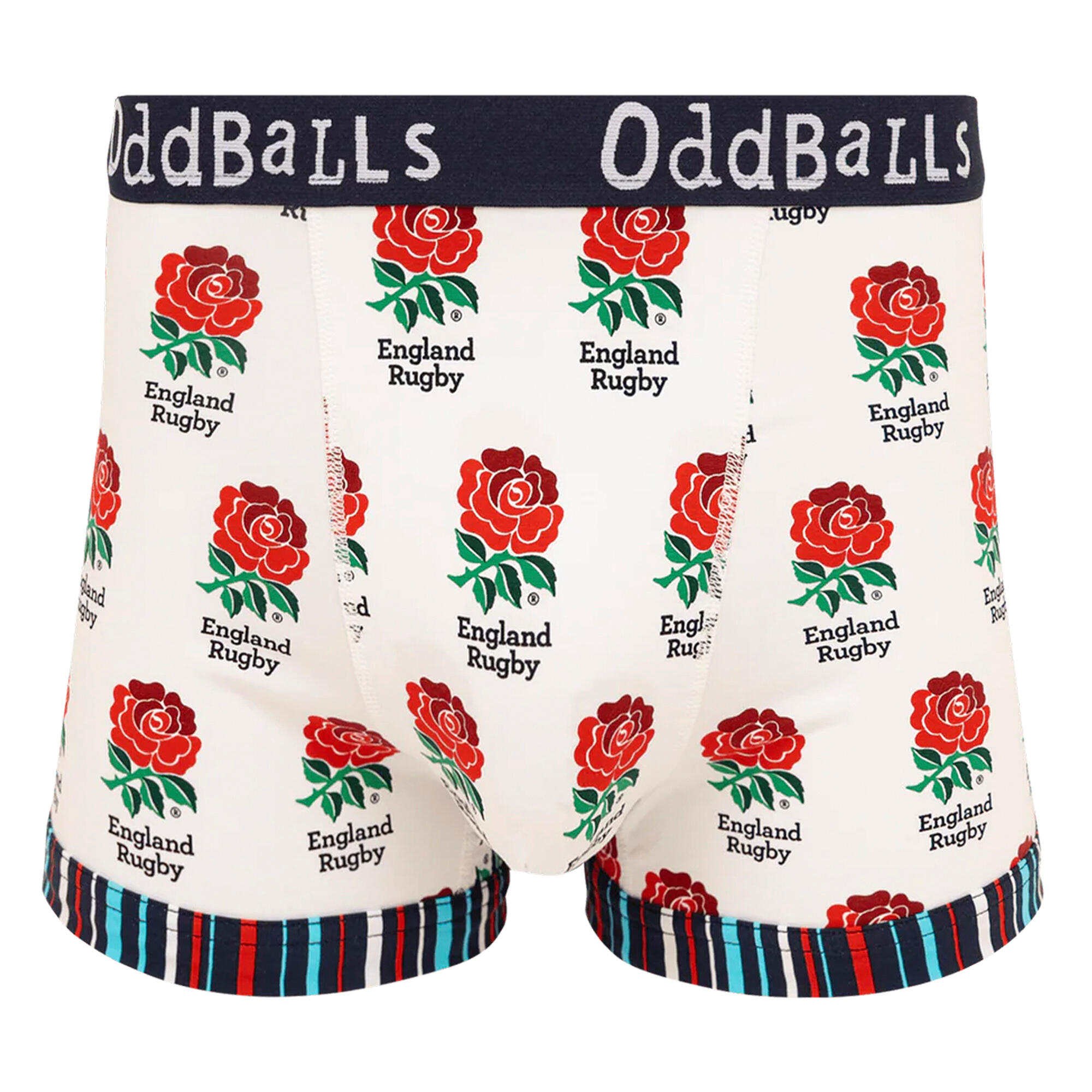 ODDBALLS Mens England Rugby Boxer Shorts - Soft Cotton Sports Underwear
