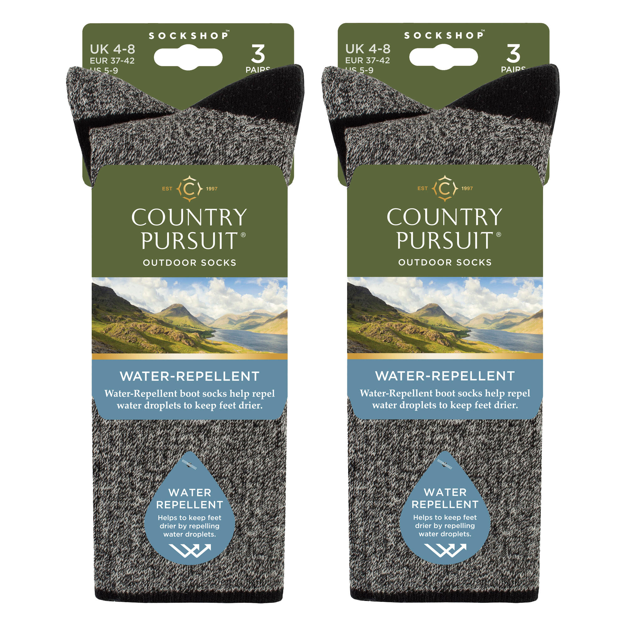 Country Pursuit - 6 Paia di Calze da Donna Idrorepellenti per Escursionismo 2/5