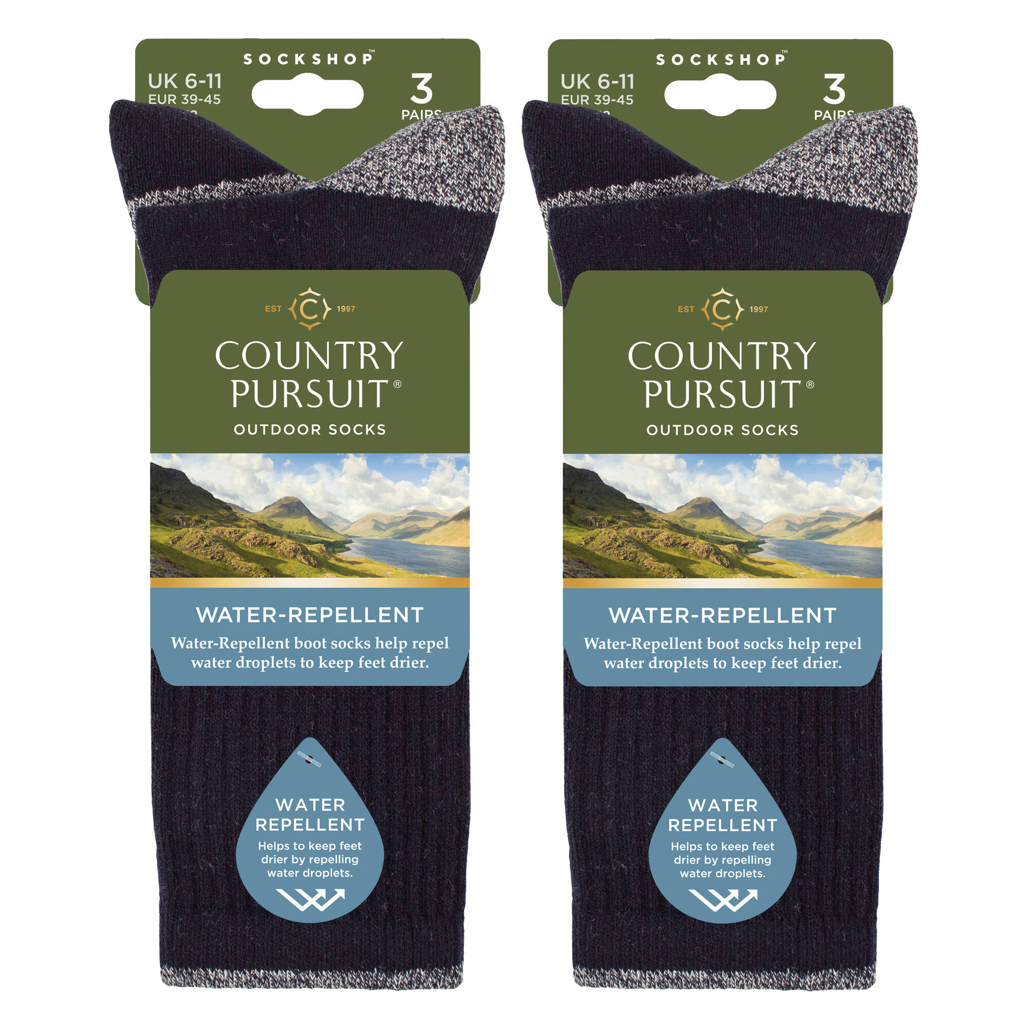 Country Pursuit - 6 Paia Calze Uomo Idrorepellenti per Escursionismo Outdoor 2/5