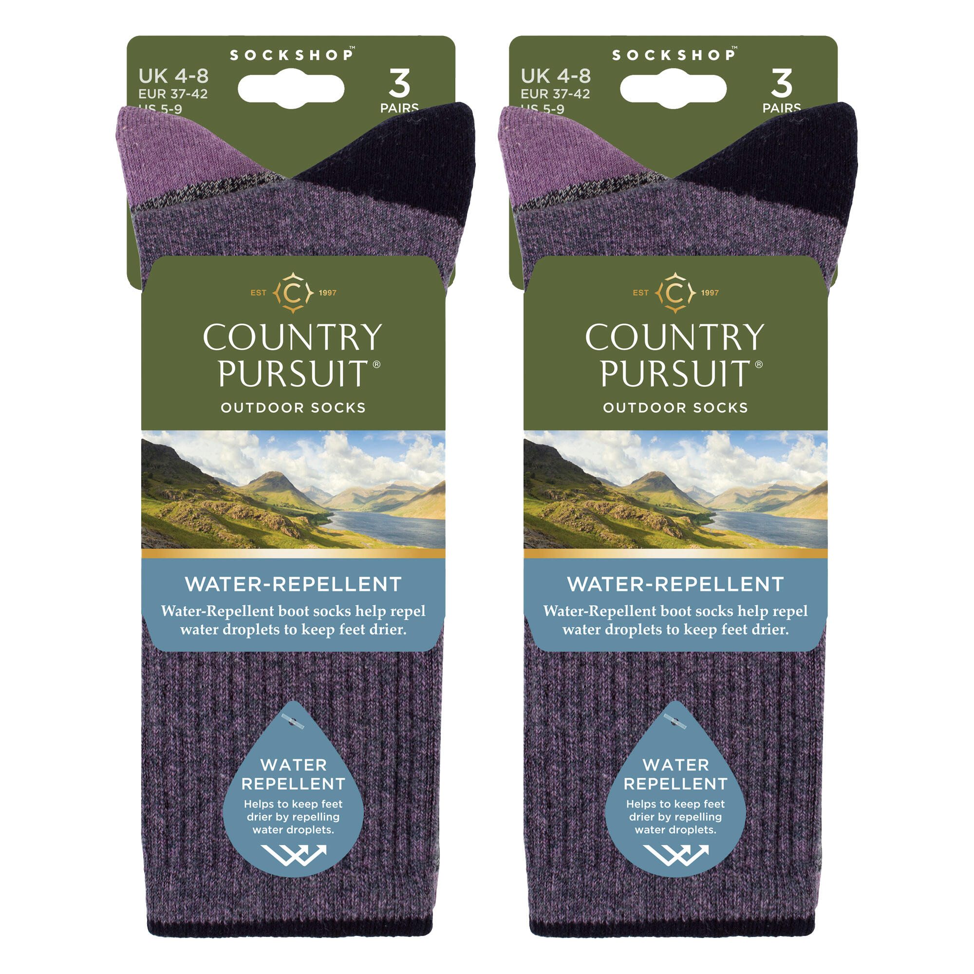 Country Pursuit - 6 Paia di Calze da Donna Idrorepellenti per Escursionismo 2/5