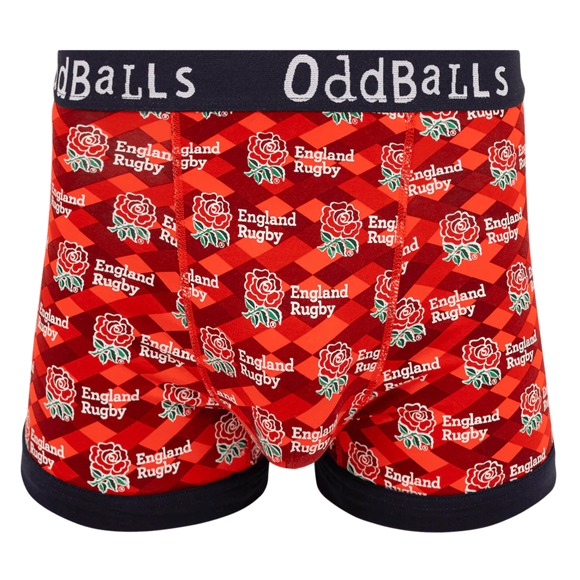 ODDBALLS Oddballs - Boxer Shorts Rugby Inghilterra Uomo - Intimo Sportivo Cotone Morbido