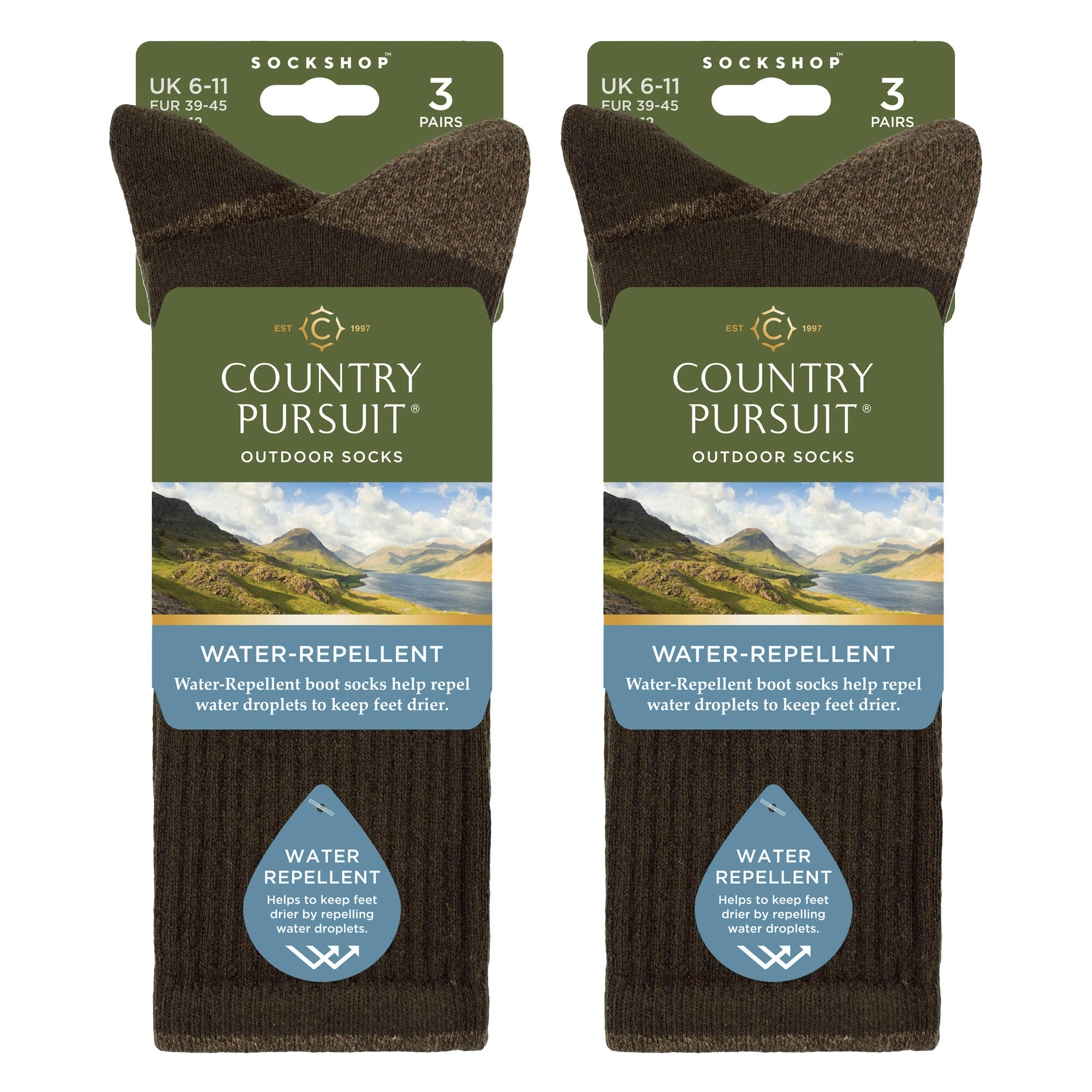 Country Pursuit - 6 Paires de Chaussettes Homme Imperméables Rembourrées Douces 2/5