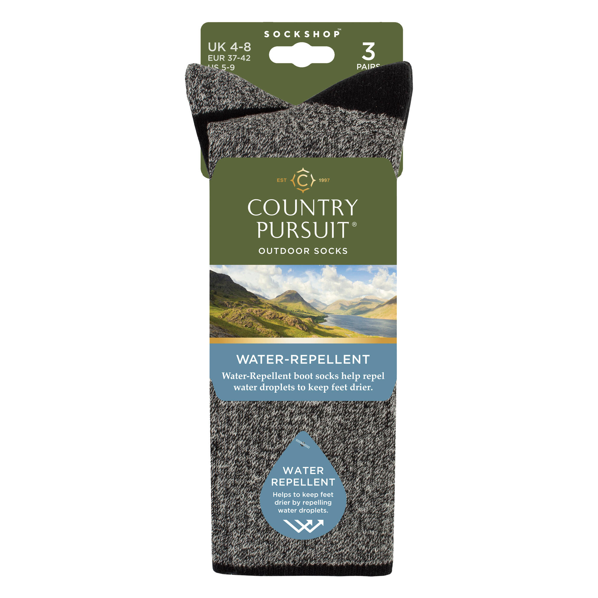 Country Pursuit - 3 Paires de Chaussettes Femme Imperméables Rembourrées Douces 2/4