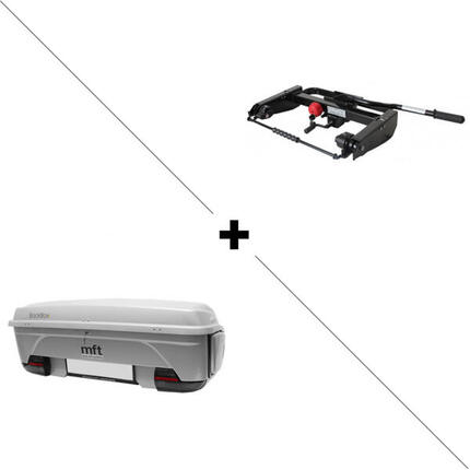 Pack MFT coffre d'attelage BackBox gris + Support pour fixation d'accessoires