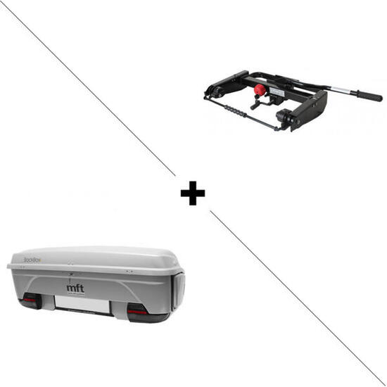 Pack MFT coffre d'attelage BackBox gris + Support pour fixation d'accessoires