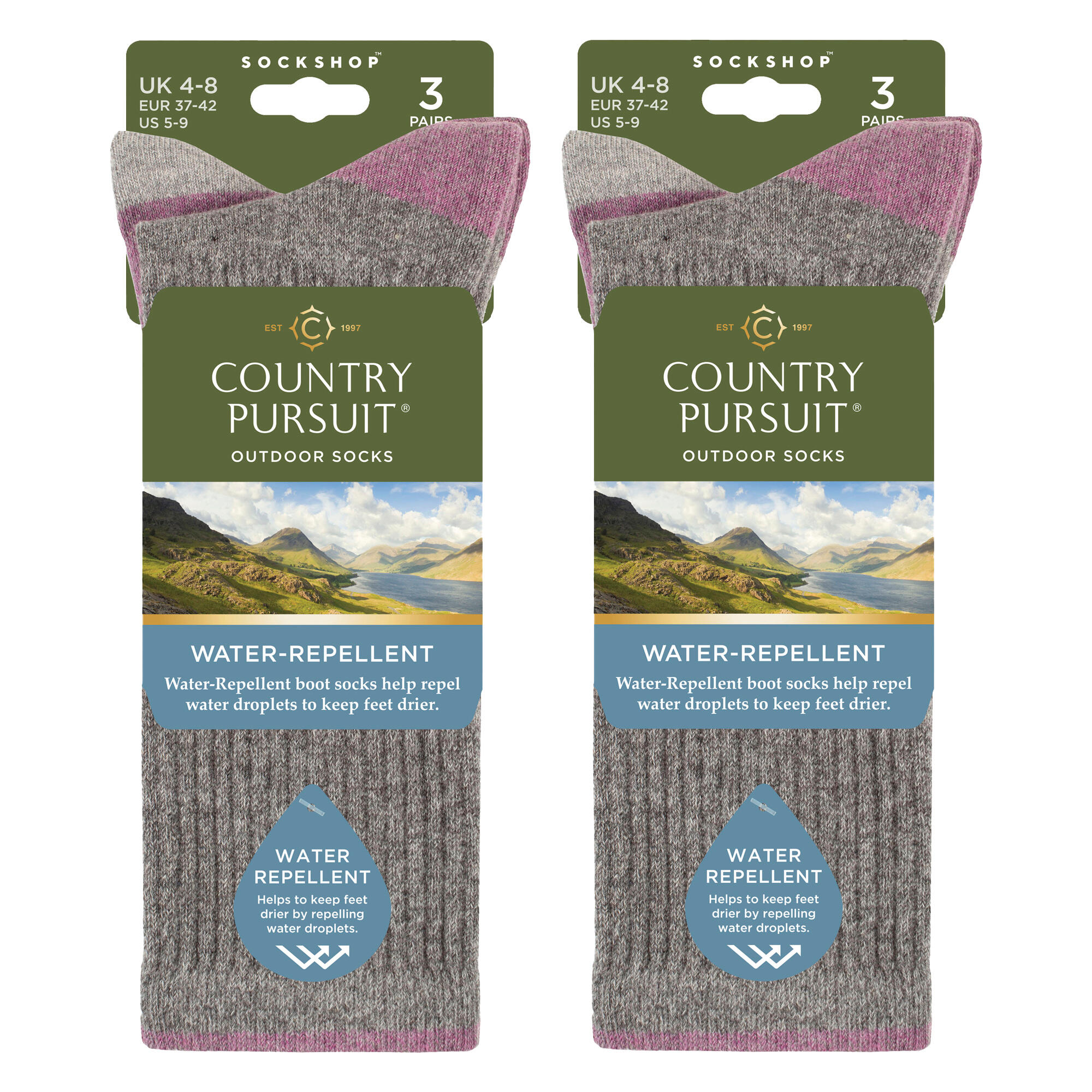 Country Pursuit - 6 Paia di Calze da Donna Idrorepellenti per Escursionismo 2/5