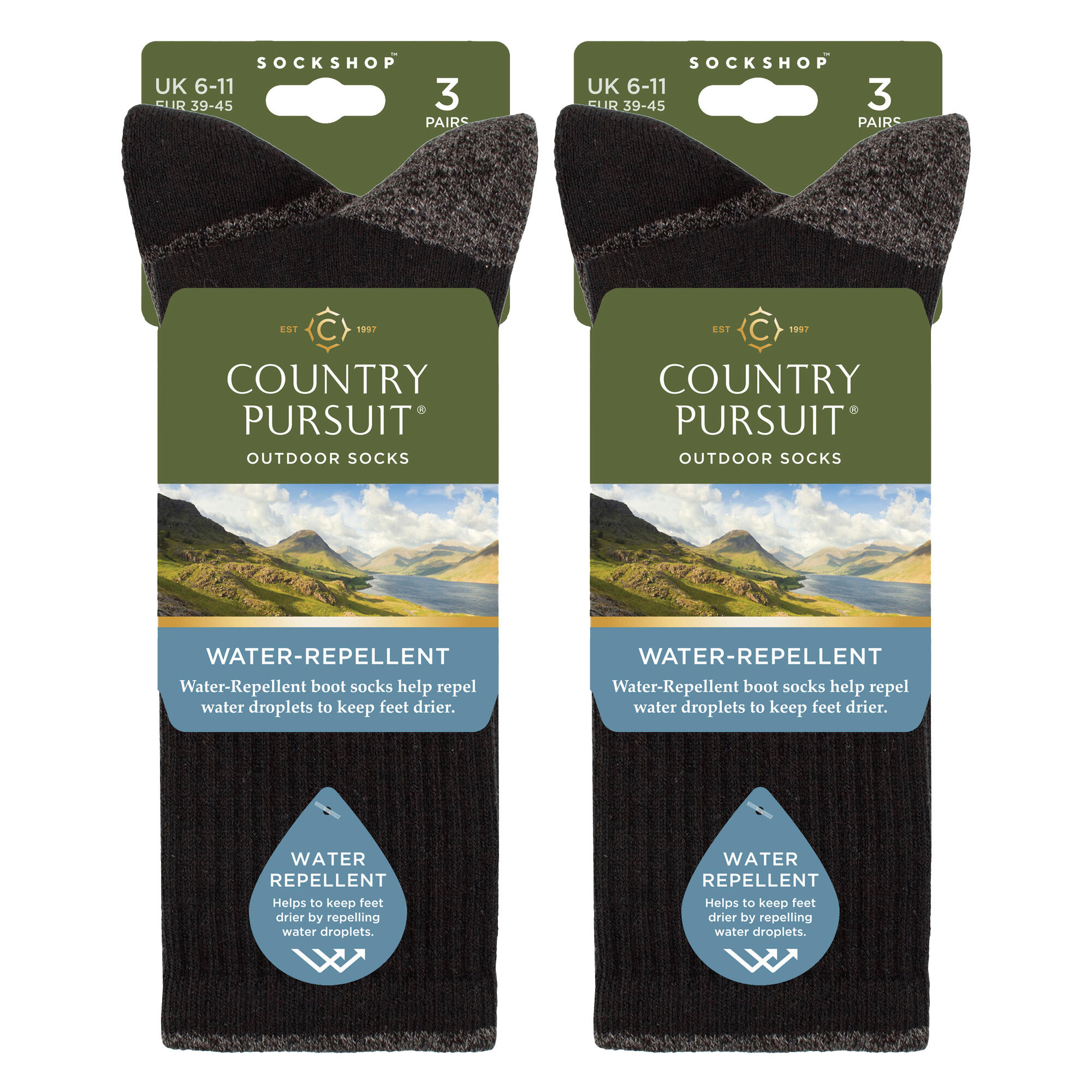 Country Pursuit - 6 Paires de Chaussettes Homme Imperméables Rembourrées Douces 2/5