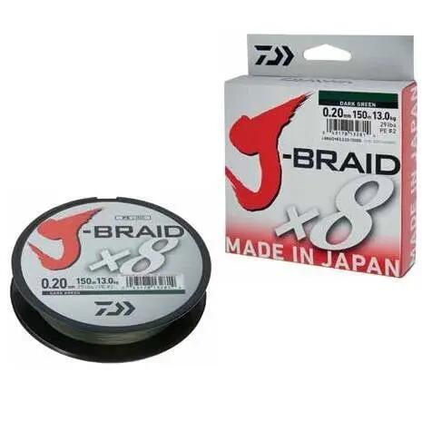 Текстилен конец DAIWA J-BRAID X8 зелен 0.13 мм/8 кг/150 м