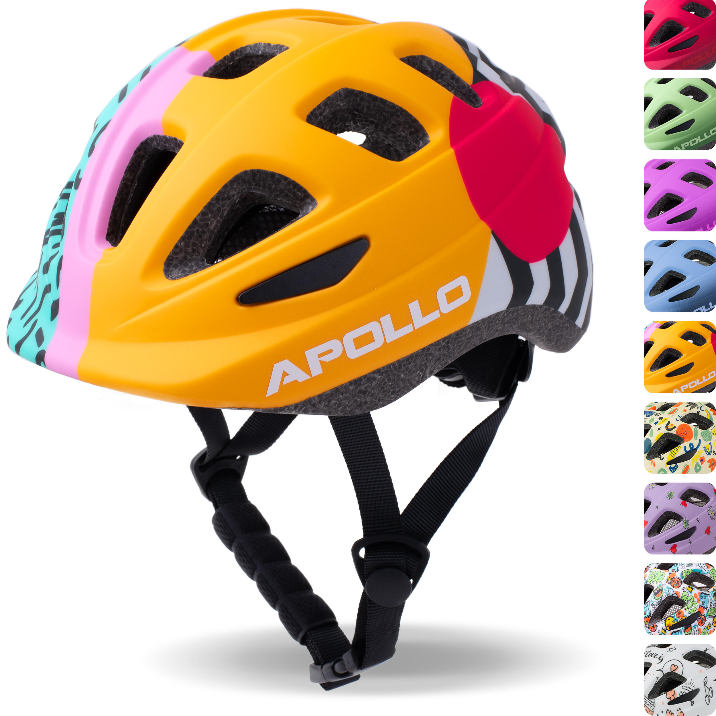 Apollo - Casque Enfant Apollo – Casque Multisport Réglable Pour Vélo Et Loisirs - Casque - Multicolore|orange|vert - 48-52 Cm - Decathlon