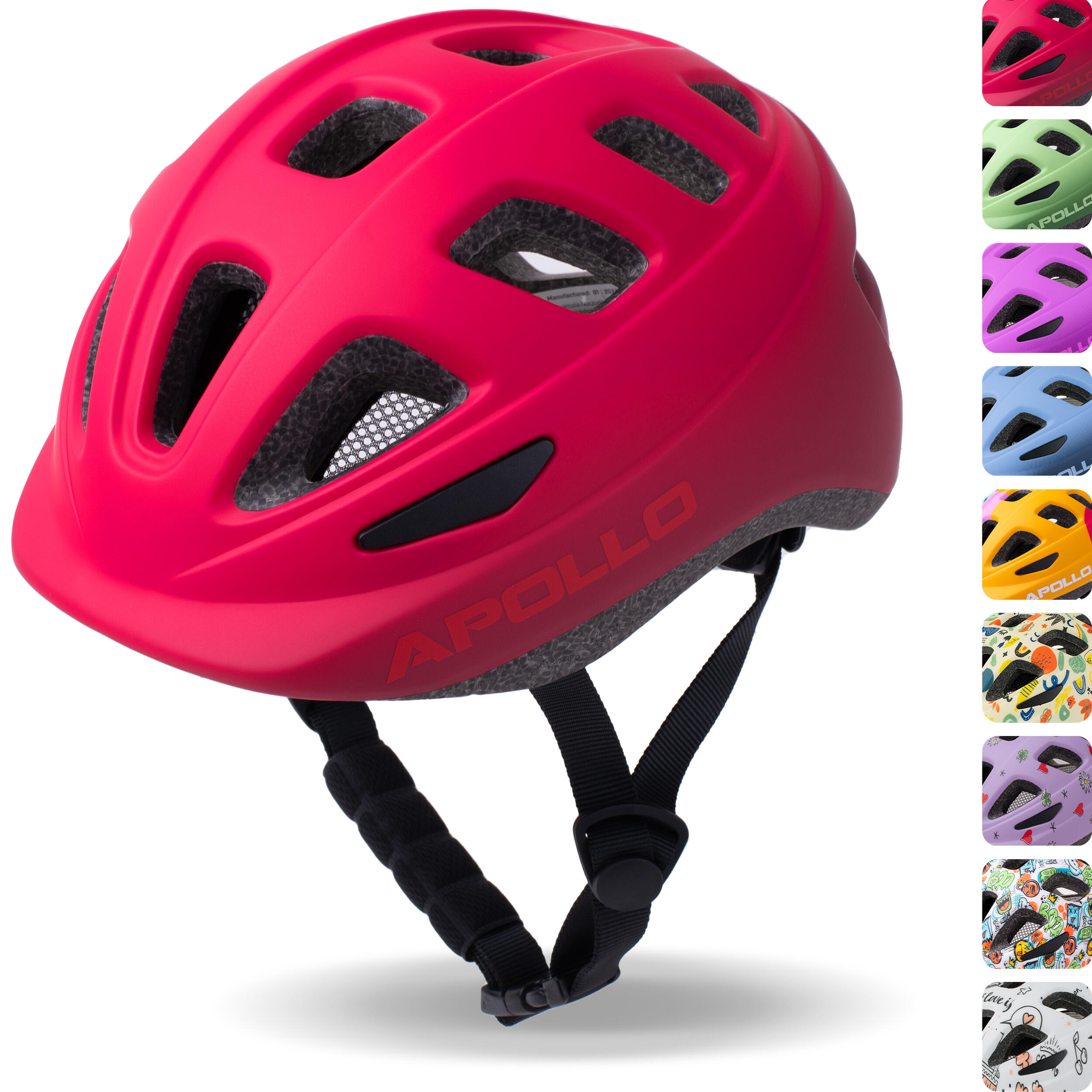 Apollo - Casque Enfant Apollo – Casque Multisport Réglable Pour Vélo Et Loisirs - Casque - Rouge - 48-52 Cm - Decathlon