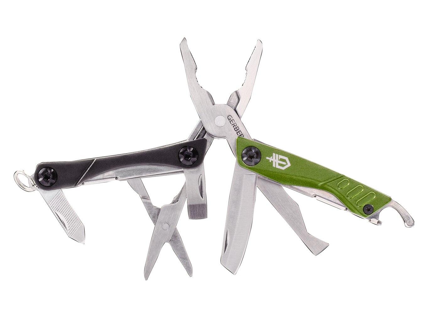 Multitool Gerber Dime vert compact 12 fonctions manche aluminium 7 cm 1/1