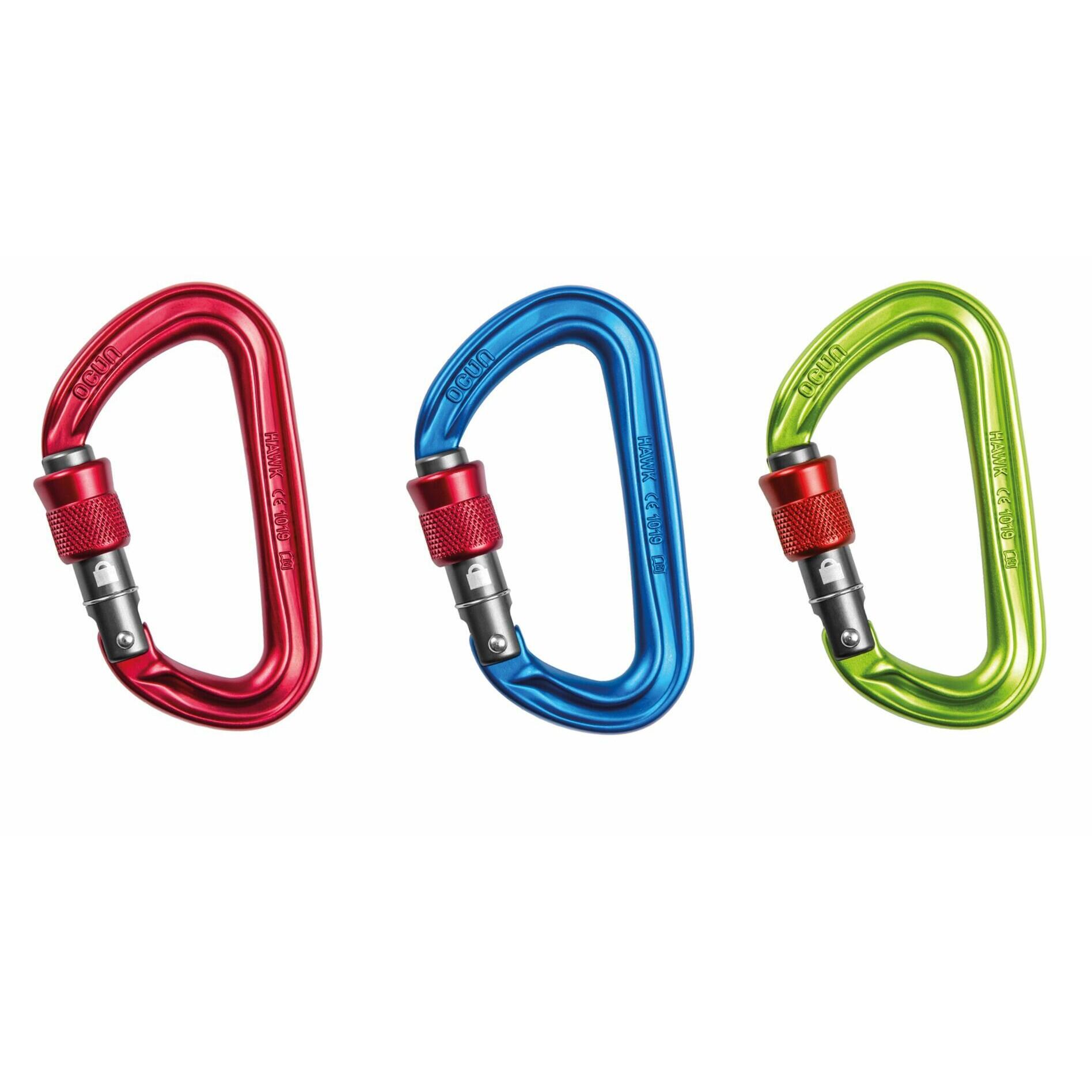 Ocun - Lot De 3 Mousquetons Ocun Hawks - Mousqueton - Bleu|multicolore|rouge - Taille Unique - Decathlon