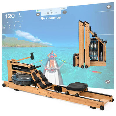 Waterroeitrainer colorado – roeimachine van bamboe voor thuis