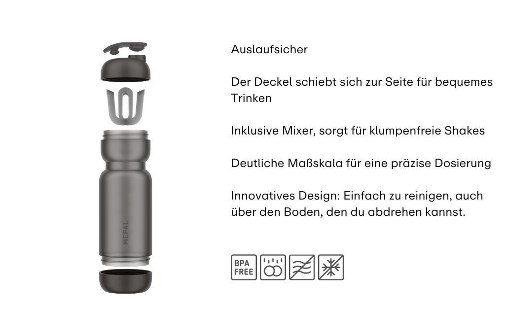 Mepal Sport 800 ml Shaker - Graphite black 2/7