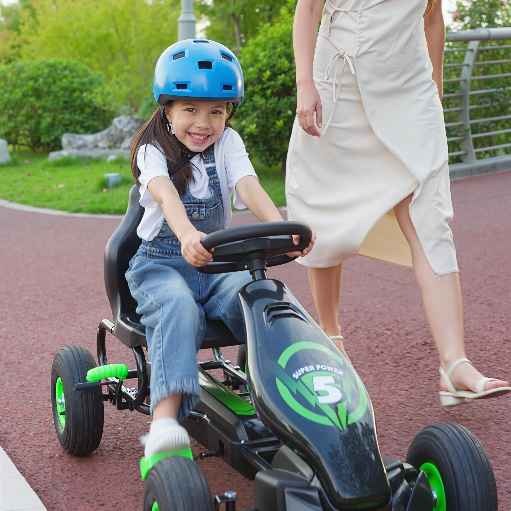 Kart Pedales HOMCOM 121x58x61 cm Negro y Verde 4/8