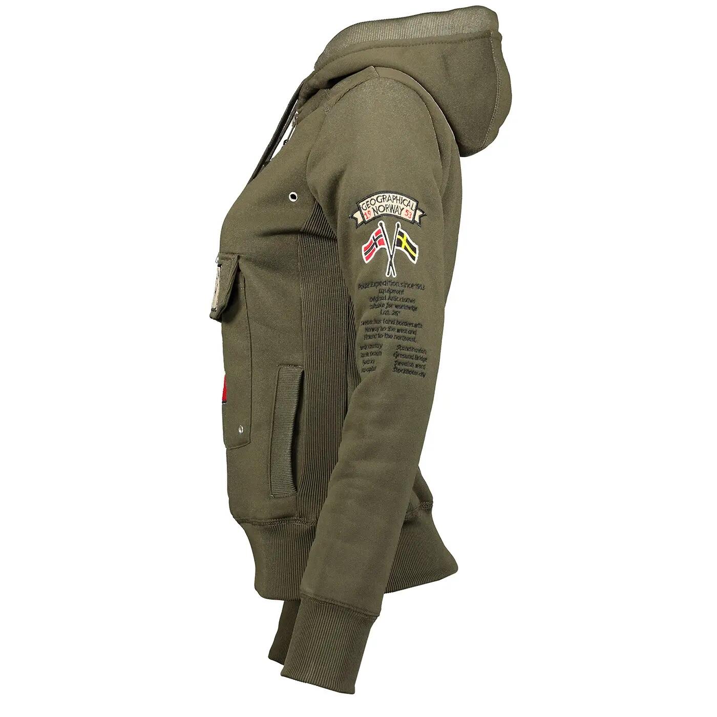 Bluza męska Geographical Norway GYMCLASS KAKI WW2491H/GN — khaki, z kapturem. 3/3