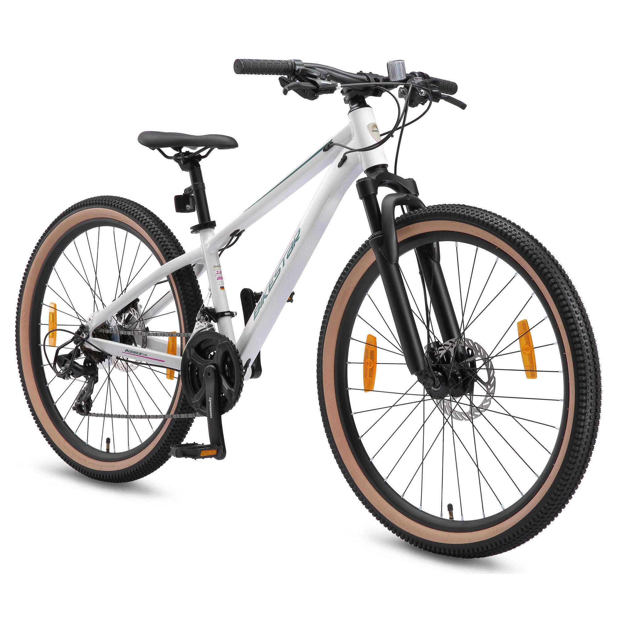 Bikestar - Vtt 26" Aluminium, Semi-rigide, 21 Vitesses, Frein À Disque - Vélo Tout Terrain - Blanc - Taille Unique - Decathlon