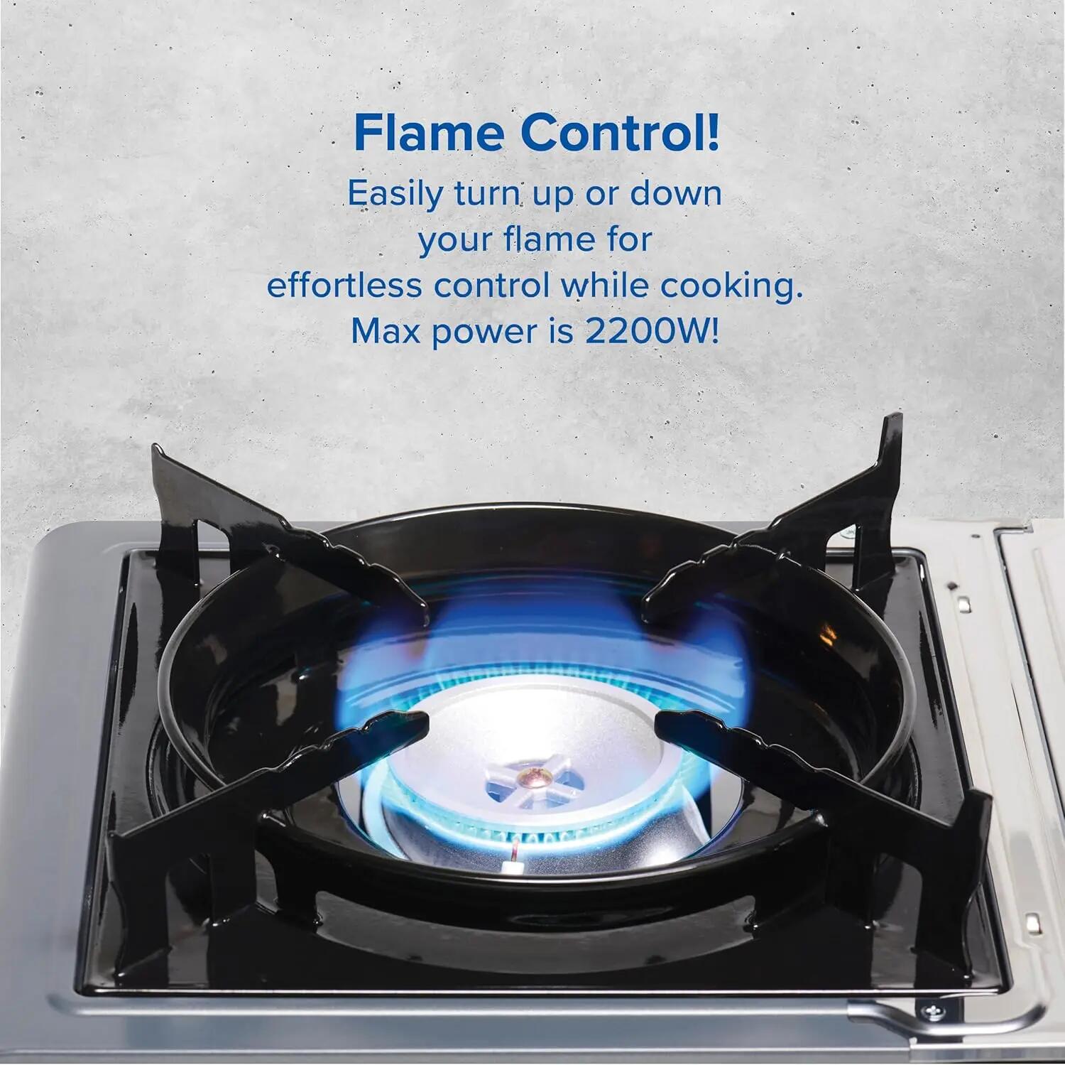 Camp Bistro 3 Portable Camping Gas Stove I Fully adjustable power with integrated Piezo ignition -  2