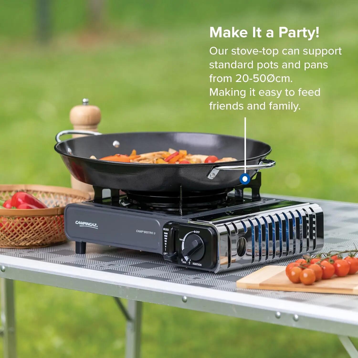 Camp Bistro 3 Portable Camping Gas Stove I Fully adjustable power with integrated Piezo ignition -  5
