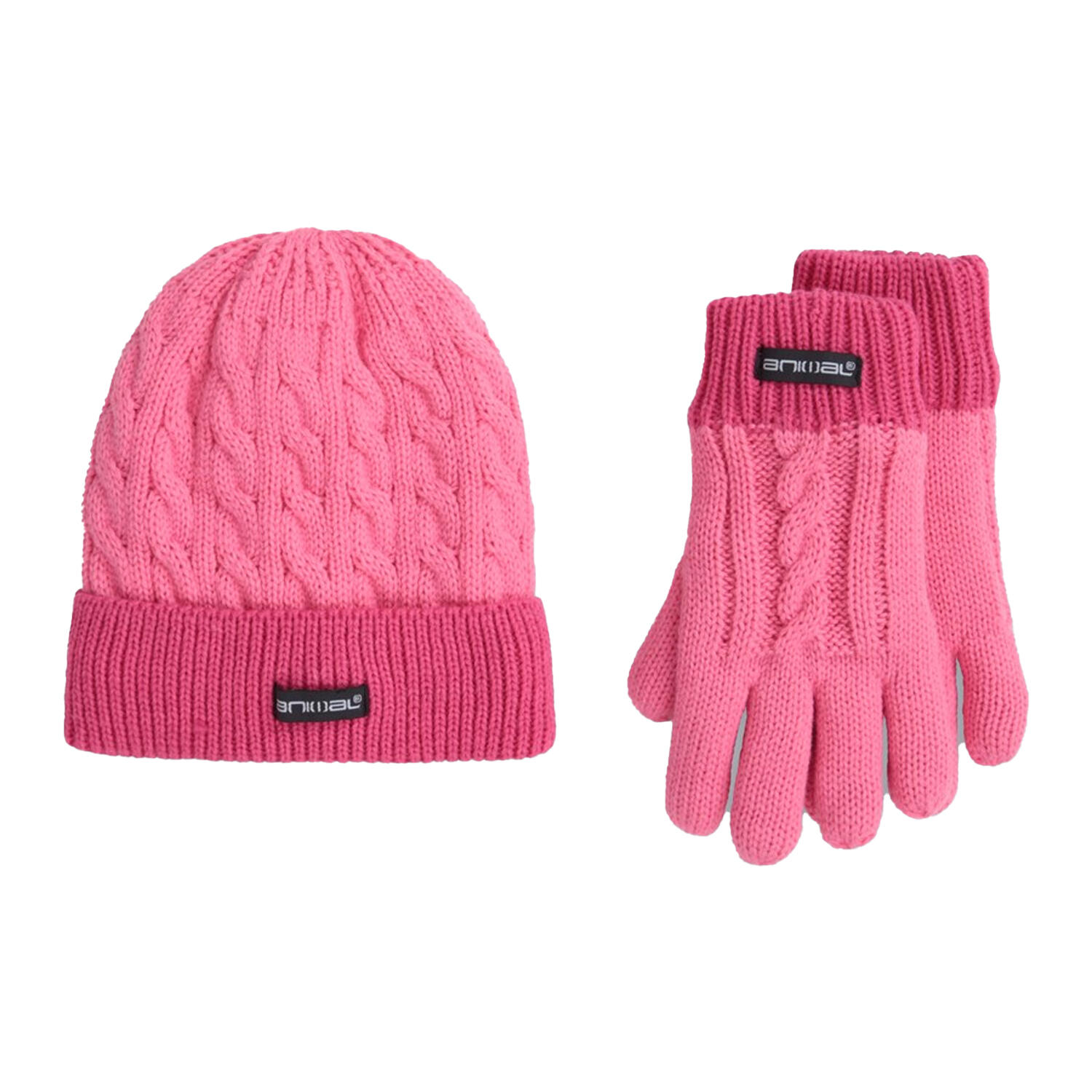 Animal Childrens/Kids Faux Fur Lined Hat And Gloves Set