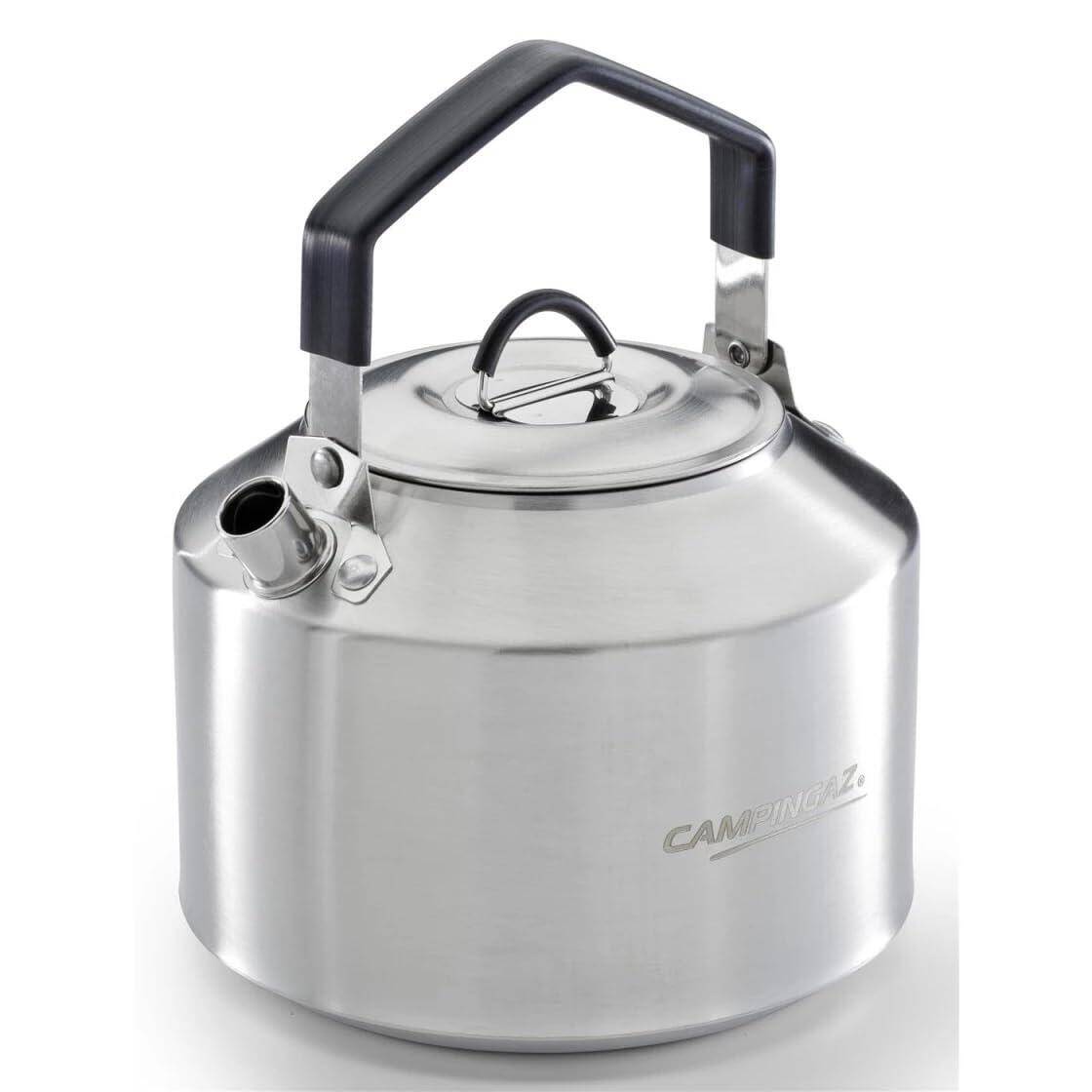 Stainless Steel Camping Kettle – 1.5L Durable Outdoor Kettle with Heat-Resistant Silicone Handle -  1