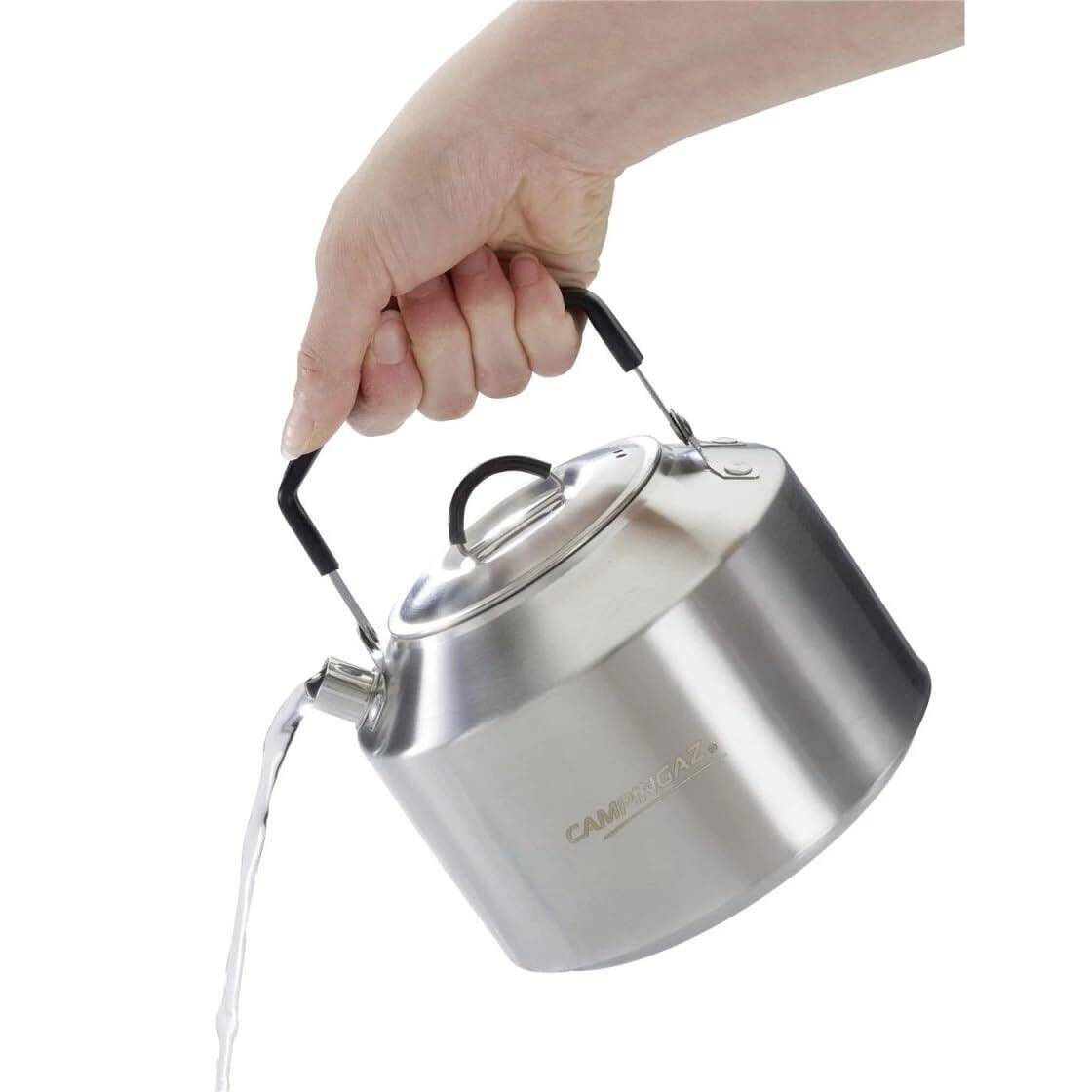 Stainless Steel Camping Kettle – 1.5L Durable Outdoor Kettle with Heat-Resistant Silicone Handle -  2