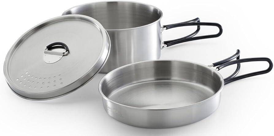 Campingaz Stainless Steel Trekking Cookware Kit – Compact Pot & Pan Set with Silicone Handles for Easy Outdoor Cooking -  5