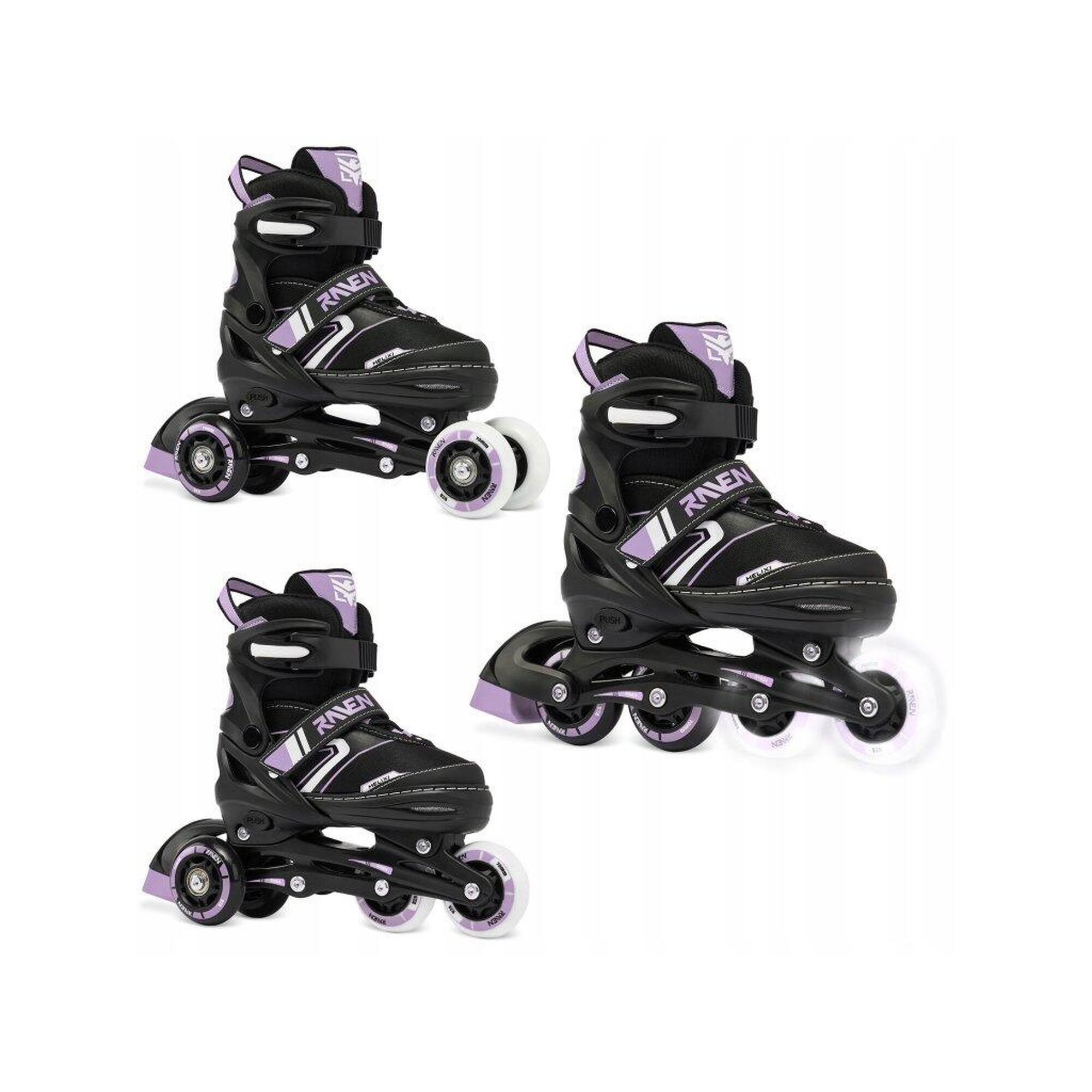 RAVEN Kolečkové brusle nastavitelné 3v1 Raven Helixi LED kolečka