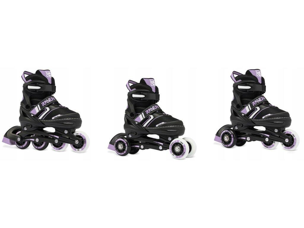 Patins de rodas 3 em 1 ajustáveis Raven Helixi Rodas LED 2/7