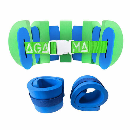 SET Schwimmgürtel SWIM + Schwimmflügel EVA (7-teilig/bis 14 kg)