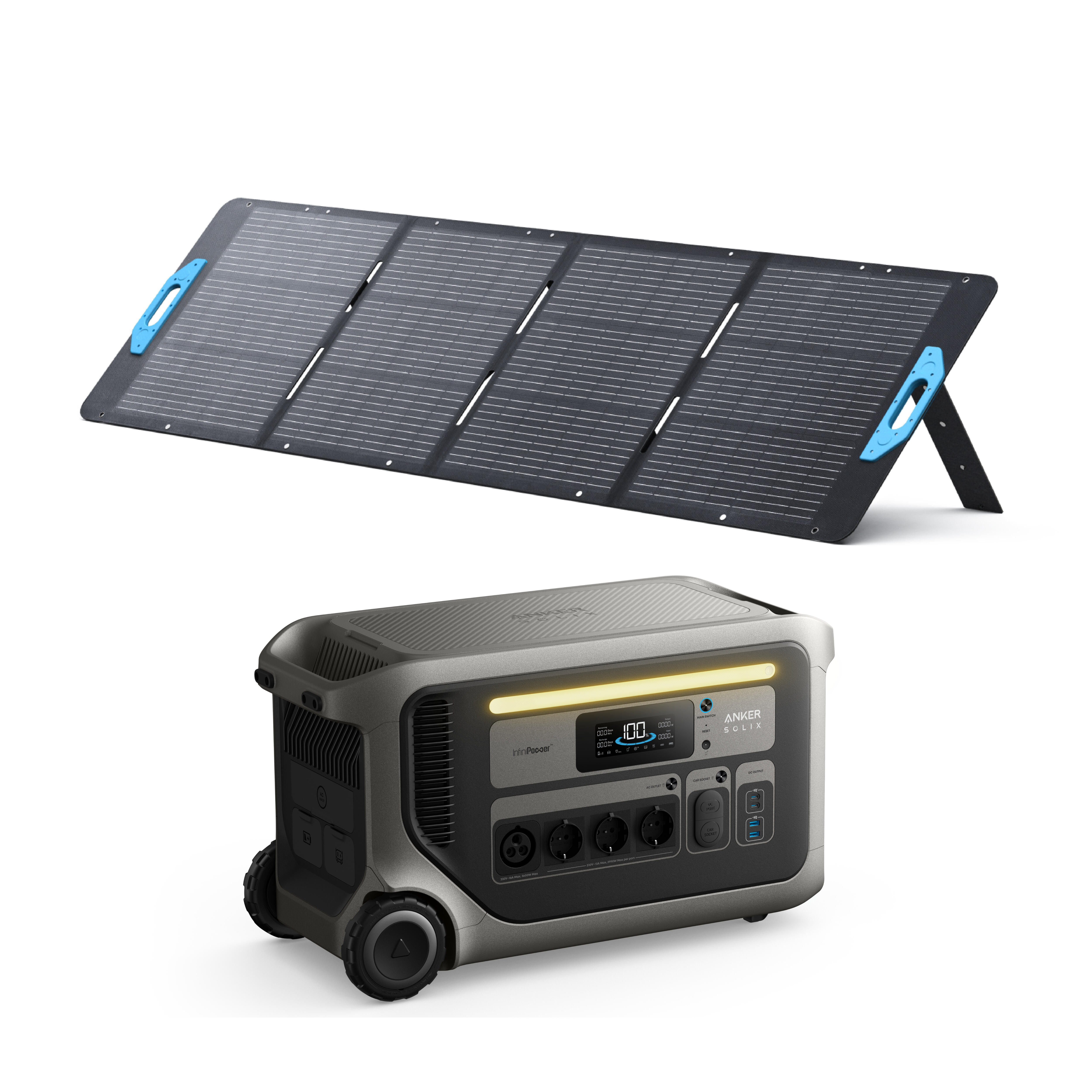 Anker - Kit Station Électrique Anker Solix F3000 Avec Panneau Solaire 400 W - Station D'Énergie - Gris - Taille Unique - Decathlon