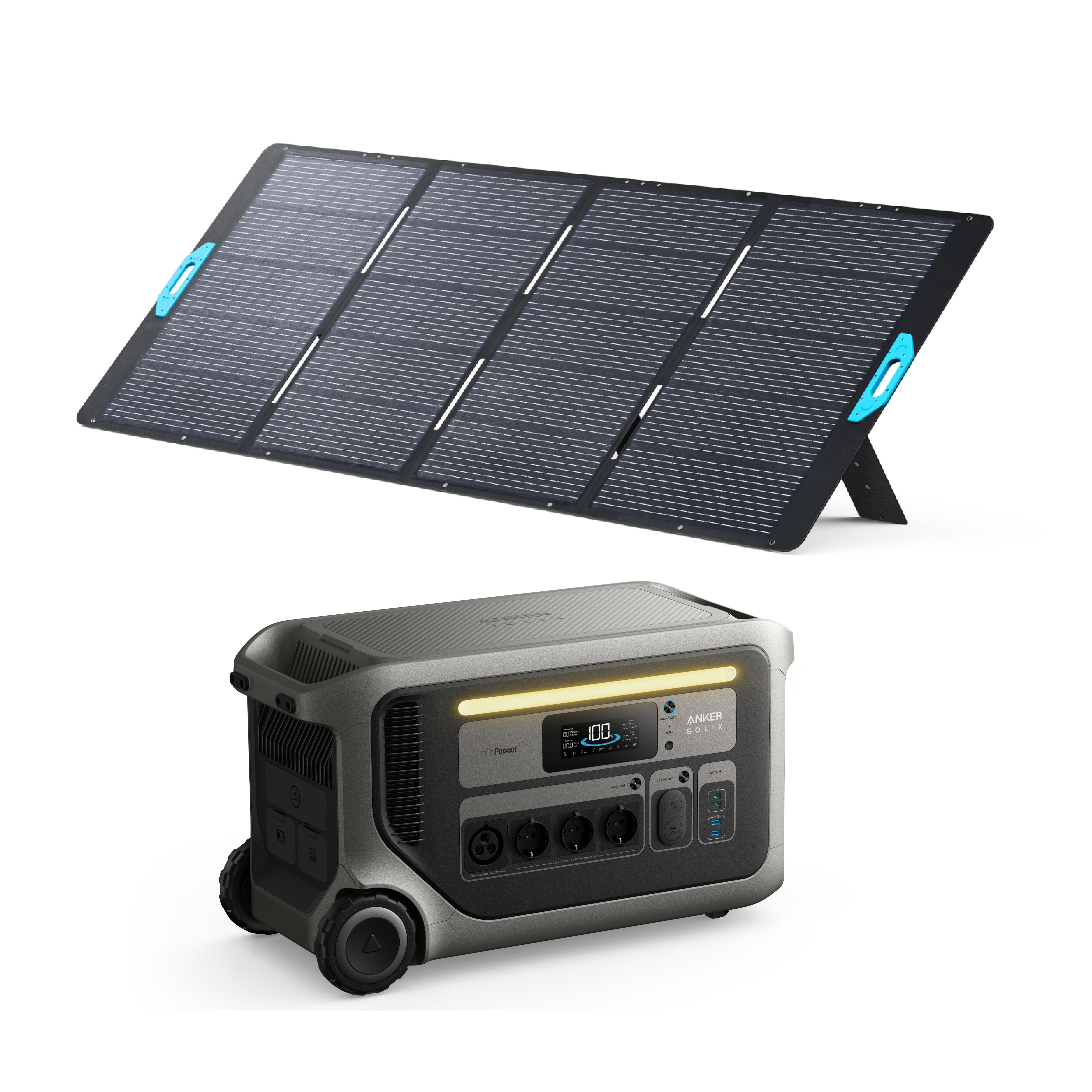 ANKER Kit Nabíjecí stanice Powerbanky Anker SOLIX F3000 s solárním panelem 200 W