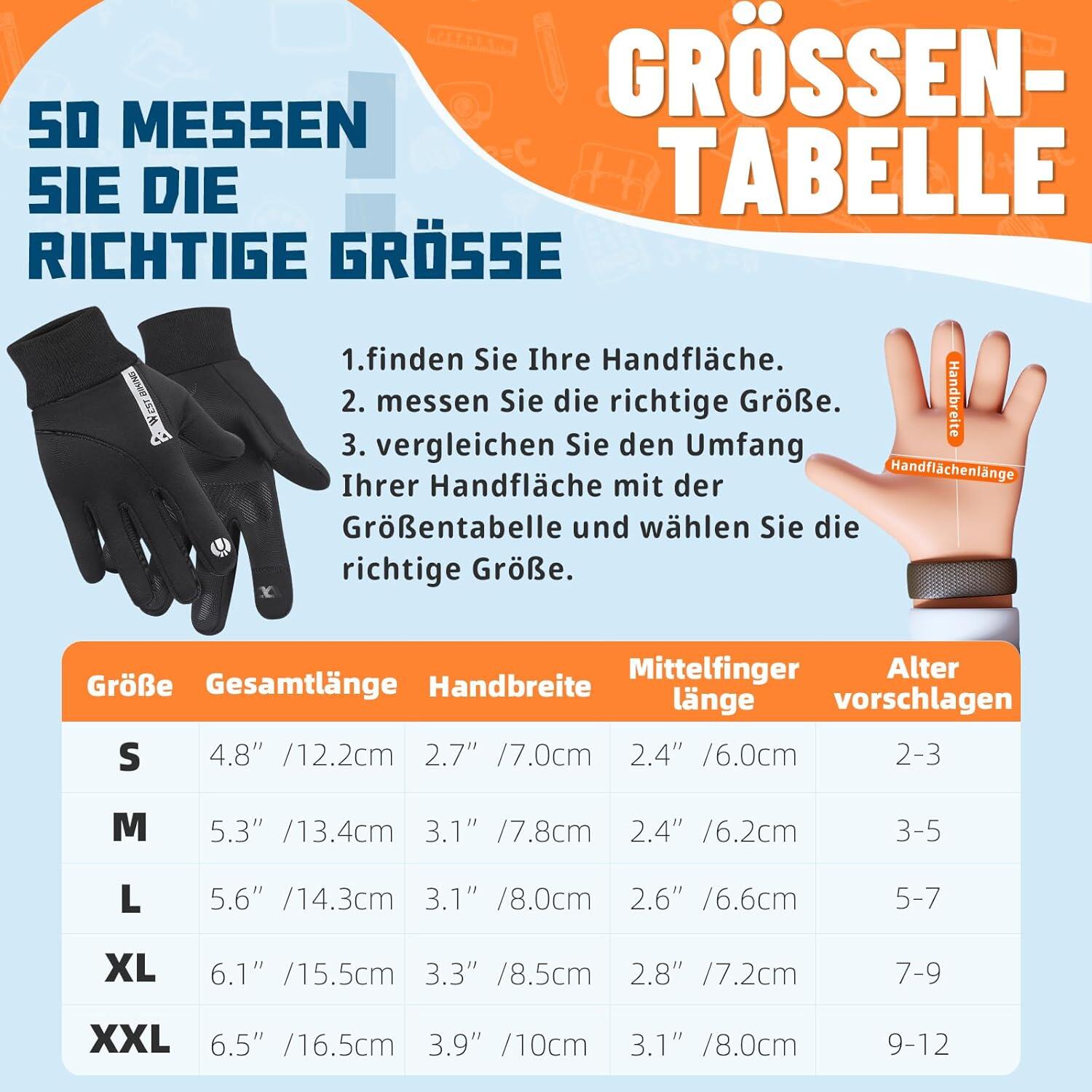 Gants de Sport Chauds et Antidérapants pour Enfants 3/4