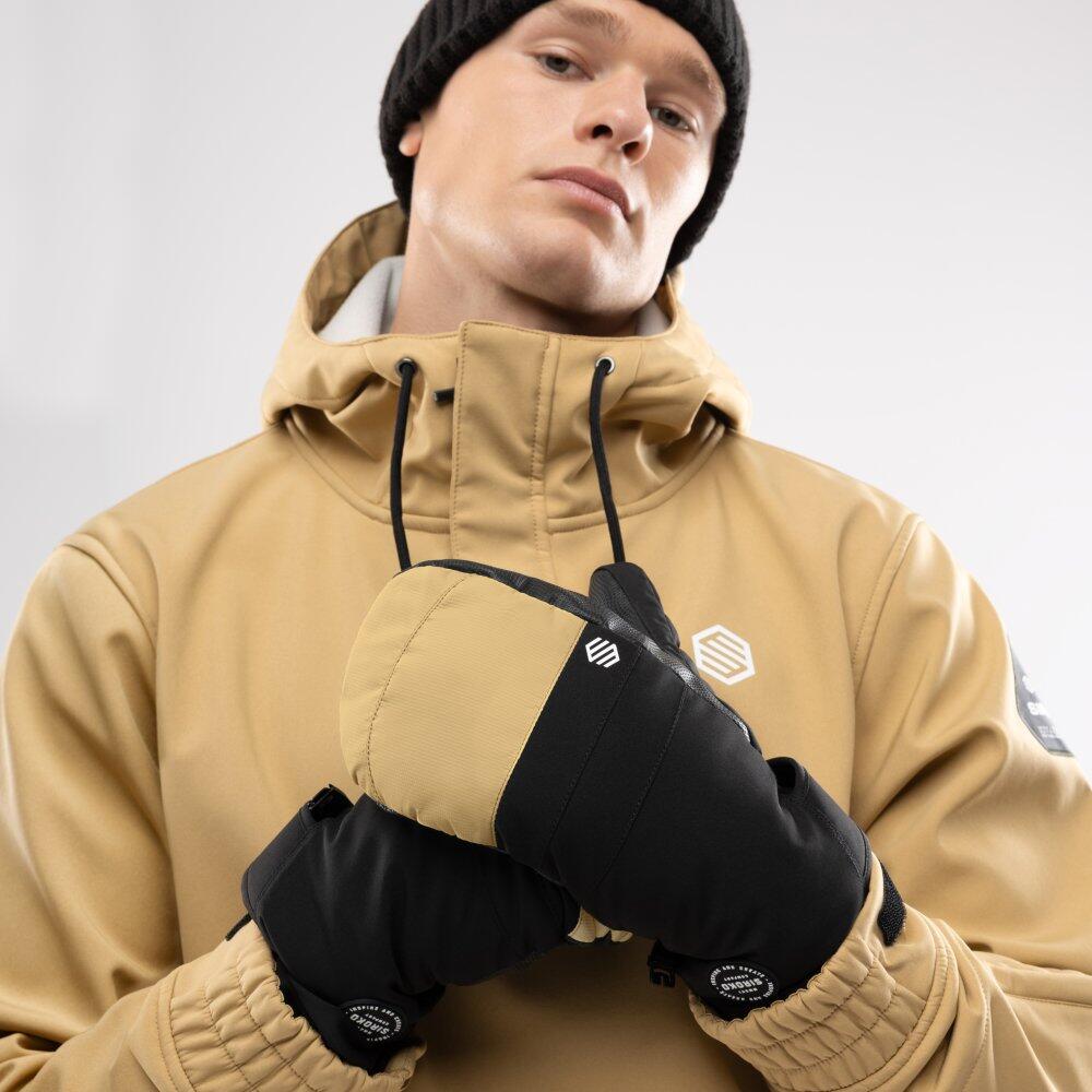 Moufles thermiques snowboard et ski Sports d'hiver Homme et Femme Pitztal Camel 5/7