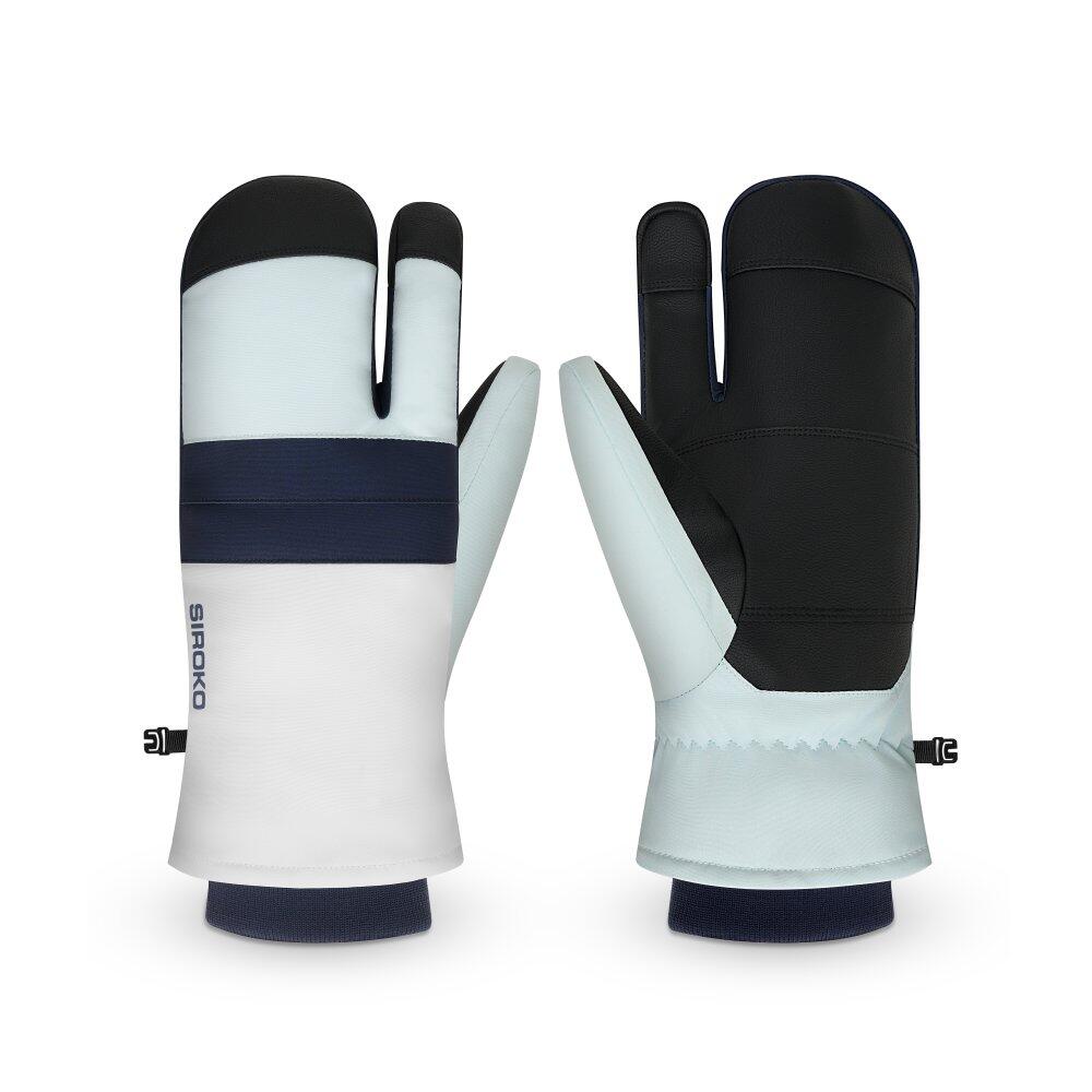 Moufles de ski 3 doigts Homme et Femme Glisse White Blanc 3/6