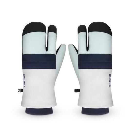 Muffole da sci a 3 dita Uomo e donna Glisse White Bianco