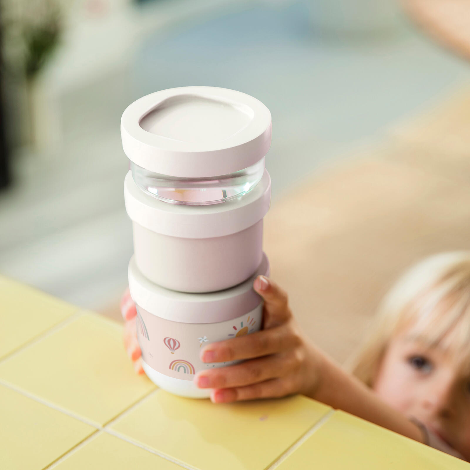Mepal Mio 550 ml Snackbox stapelbar 3-teilig - Fairy Garden 4/6