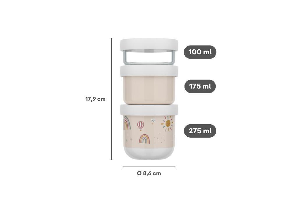 Mepal Mio 550 ml Snackbox stapelbar 3-teilig - Fairy Garden 3/6