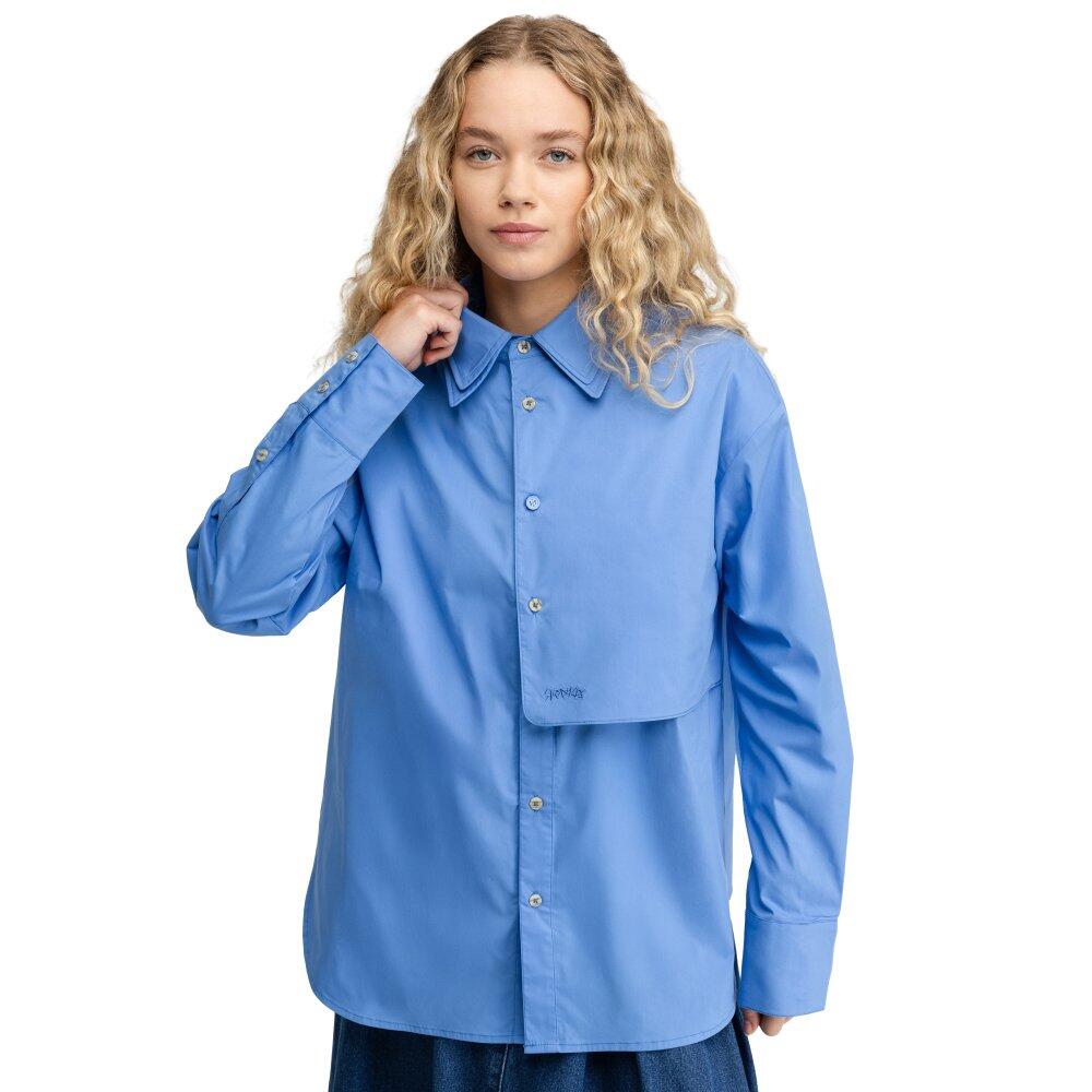 SIROKO Camicia oversize a maniche lunghe da donna Marlene-W Blue Blu