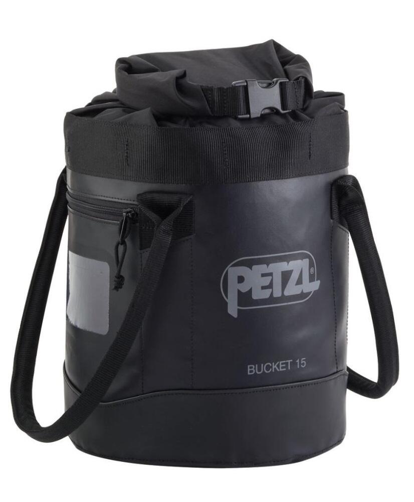 Sac auto-portant Petzl BUCKET 15 L bâche TPU noir étanche 45 m corde 11 mm 1/1