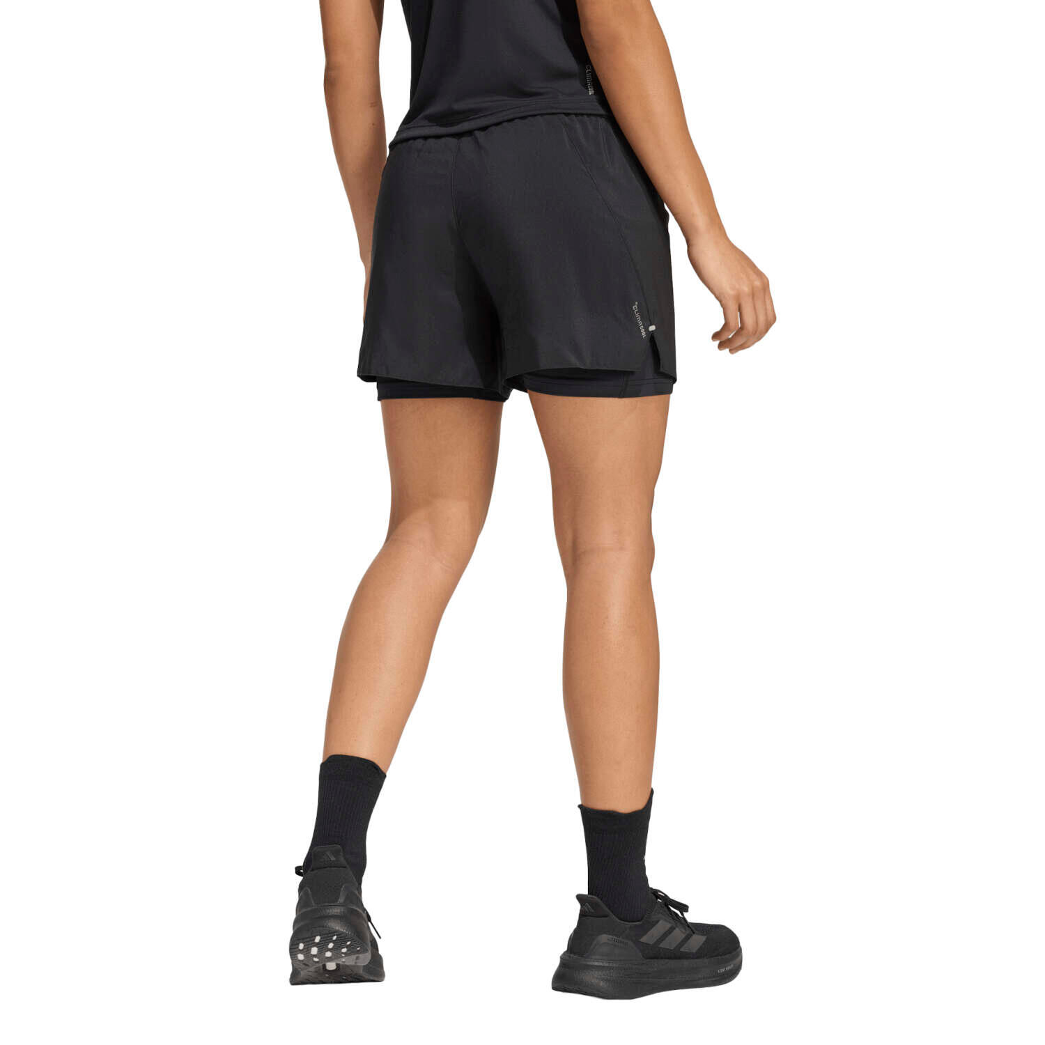 Calções de corrida para Mulher Adidas Run essentials Preto. 3/6