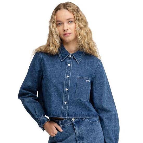 Camicia denim corta da donna Nimes-W Blue Blu