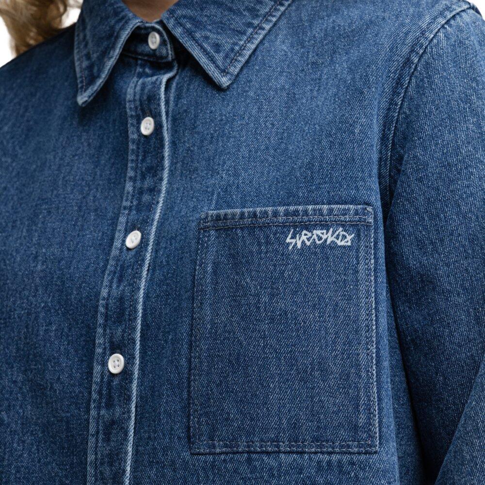Chemise courte en denim femme Nimes-W Blue Bleu 4/6