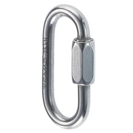 Mousqueton ovale karabiner acier inox 5 mm fermeture à vis rapide anticrost