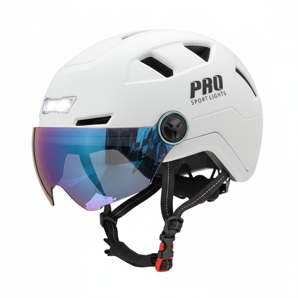 Casque Speed Pedelec avec visière et cache-oreilles - Blanc 3/8
