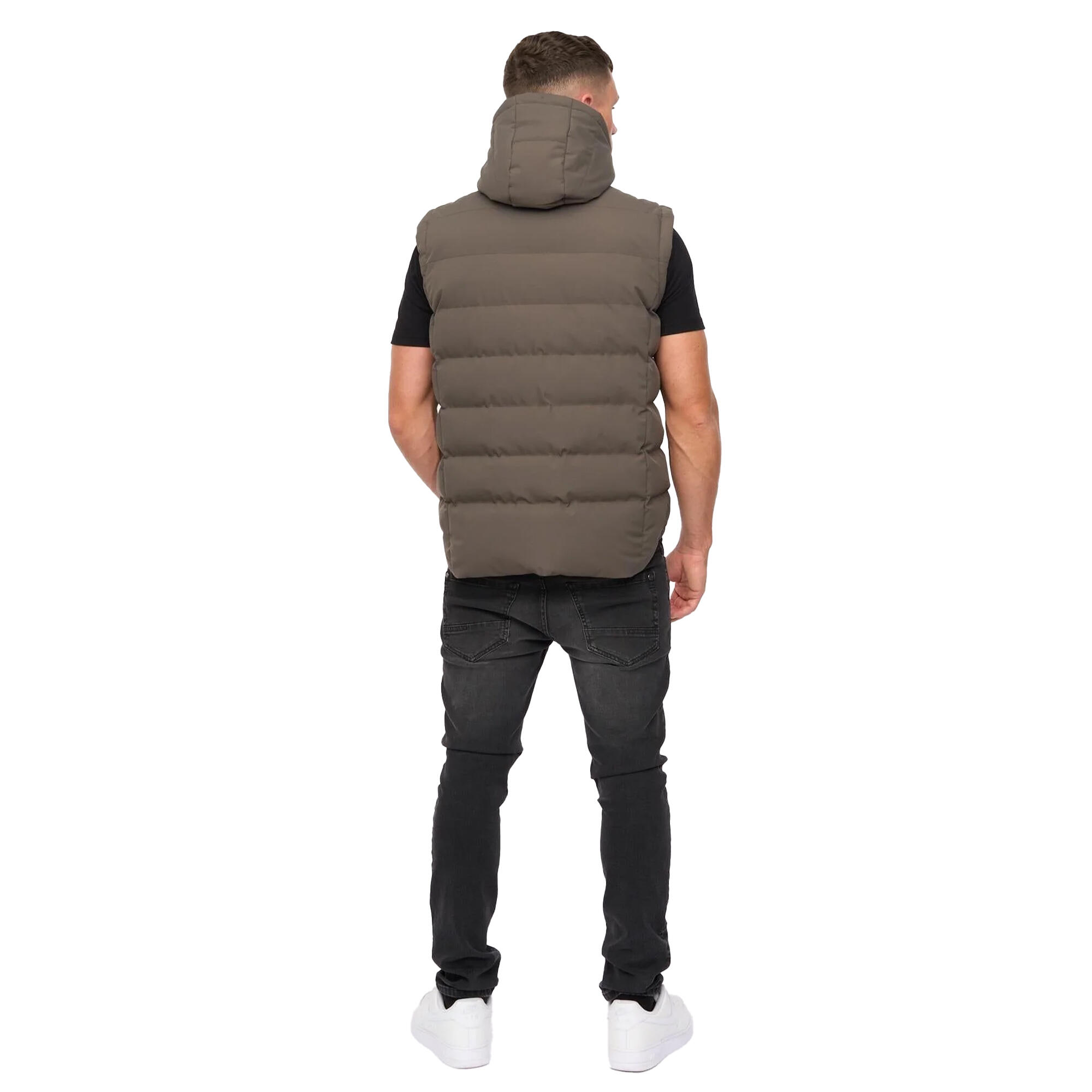 Mens Kampleys Embossed Padded Gilet (Deep Olive) 2/4