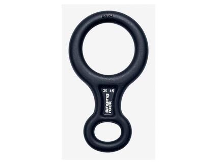 Abseilgerät Singing Rock Figure 8 M Duralumin schwarz matt 7,5-11 mm 104 g 25 kN