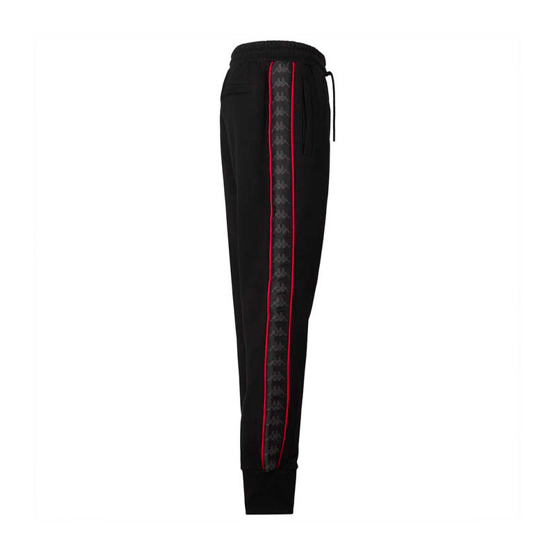 Pantaloni Kappa bărbați din bumbac negru pentru streetwear sportiv